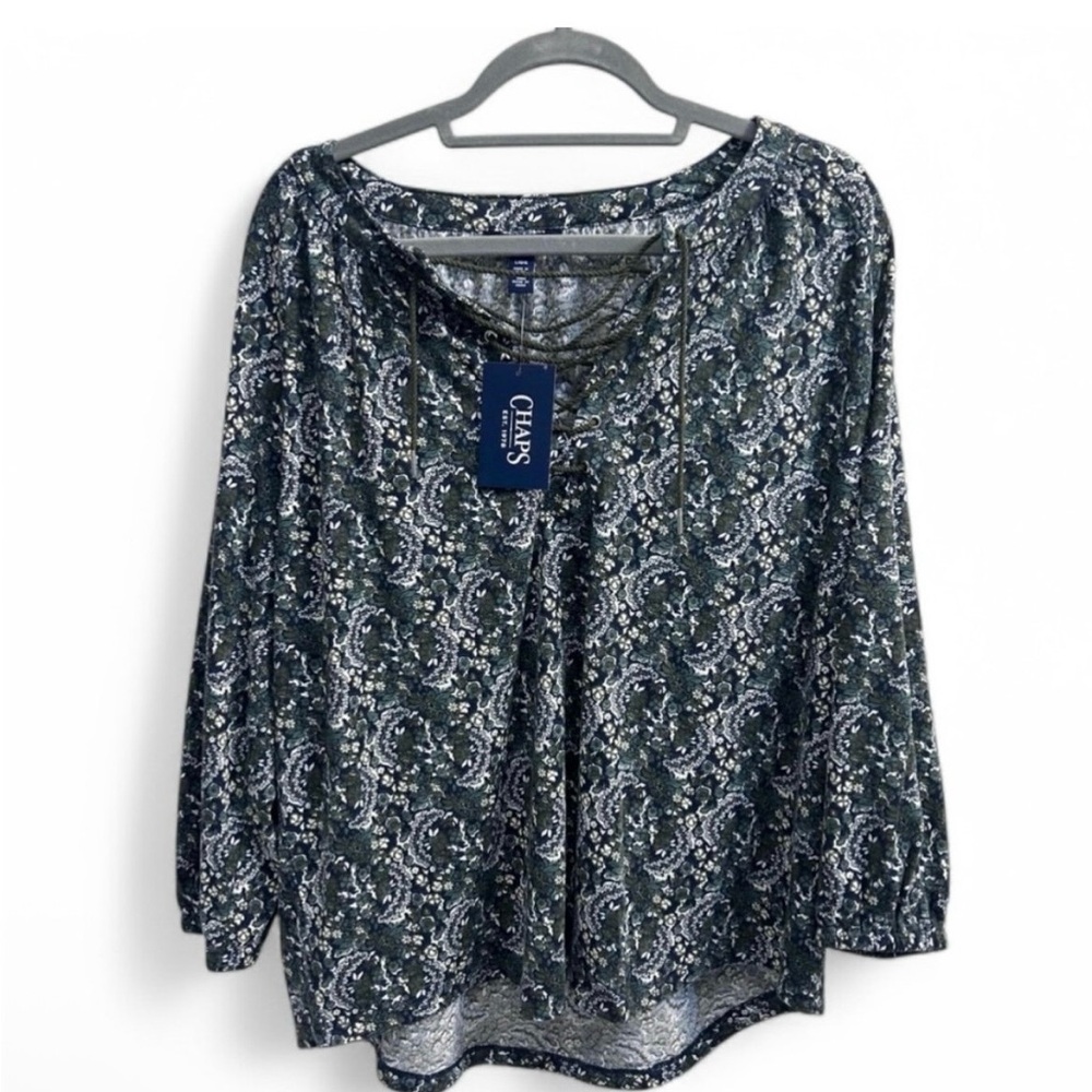 *NWT* Chaps green paisley flowy top